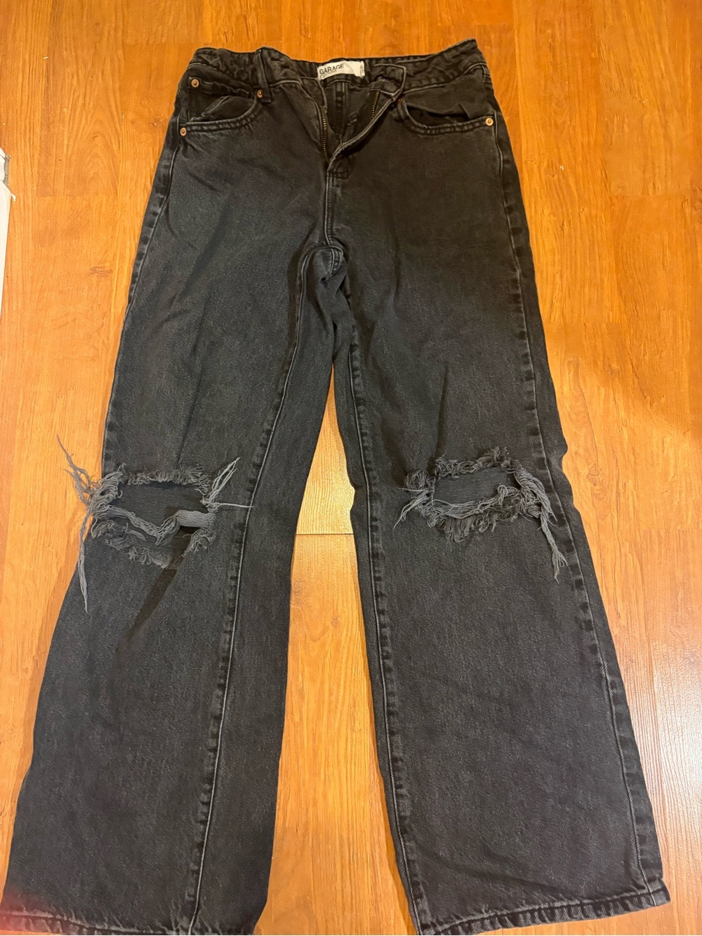 Garage Black Distressed Boyfriend Jeans
